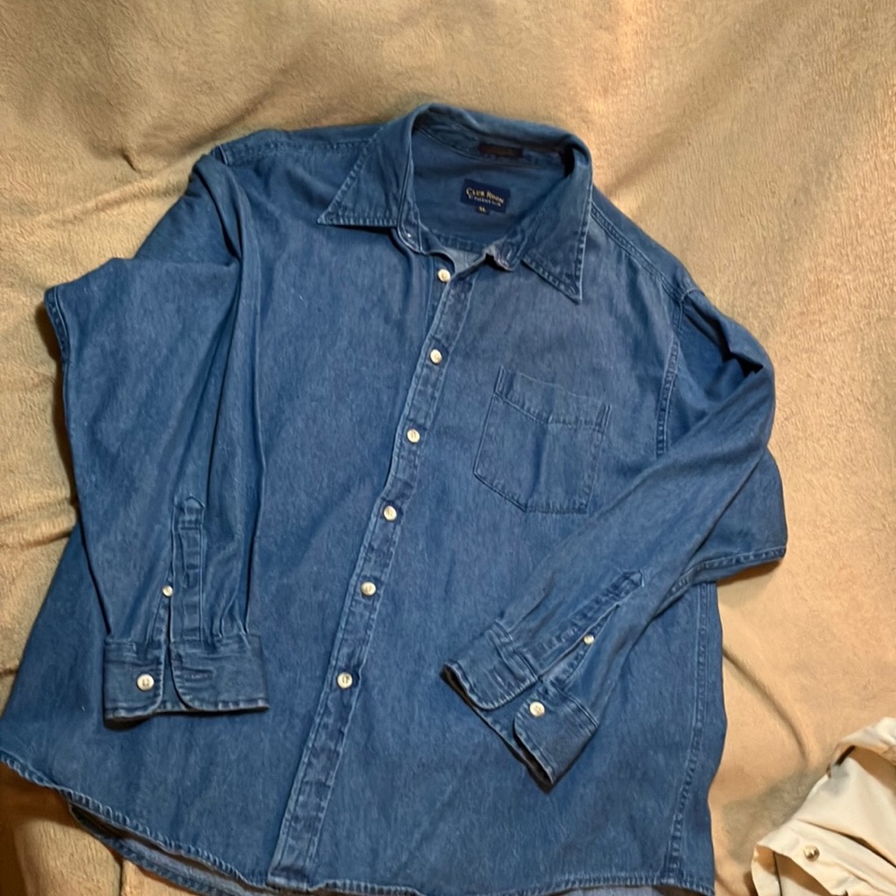 charter club men’s XL button down jean shirt